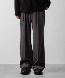 スラックス PE ストレッチツイル ベルテッド ワイドフィットトラウザーズ / PE STRETCH TWILL BELTED WIDE FIT TR｜ZOZOTOWN Yahoo!店