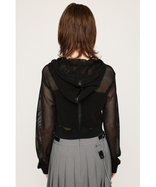 SLY パーカー PATCH LEATHER MESH HOODIE パッチ レザー
