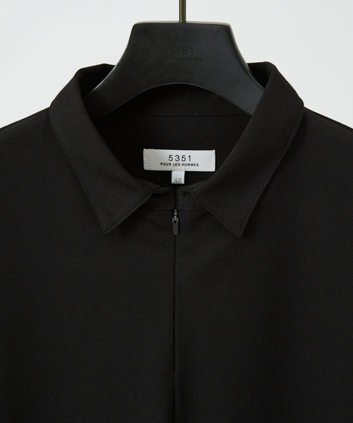 5351 POUR LES HOMMES ポロシャツ スリット ジップ ポロシャツ メンズ