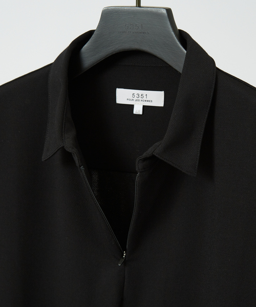 5351 POUR LES HOMMES ポロシャツ スリット ジップ ポロシャツ メンズ