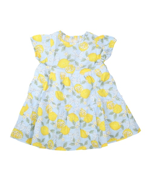 la poche biscuit ワンピース レモン柄ティアードワンピース キッズ