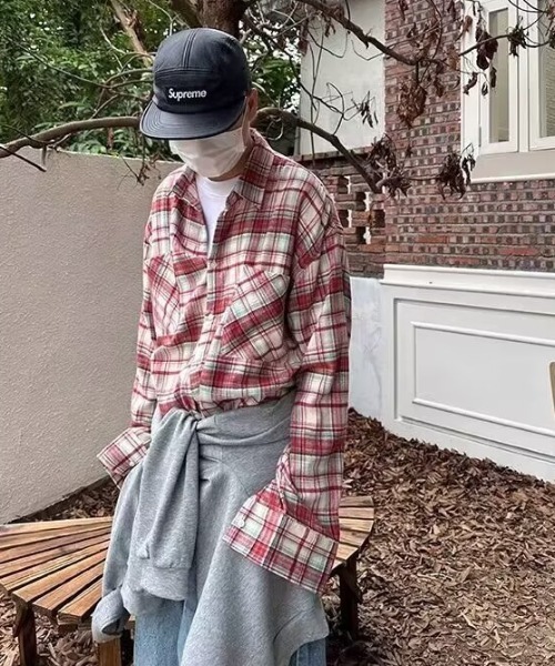 B.R.U シャツ カラー長袖チェックシャツ メンズ レディース : ZOZOTOWN