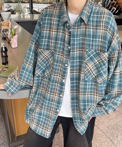 B.R.U シャツ カラー長袖チェックシャツ メンズ レディース : ZOZOTOWN