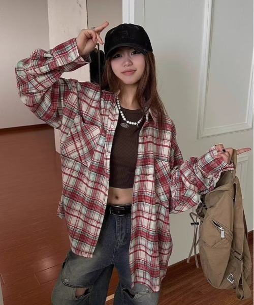 B.R.U シャツ カラー長袖チェックシャツ メンズ レディース : ZOZOTOWN