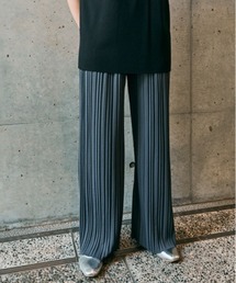 【美品】キャミソールワイドパンツドッキング　アコーディオンプリーツオールインワン パンツ セルフカット アコーディオン プリーツ ワイドパンツ