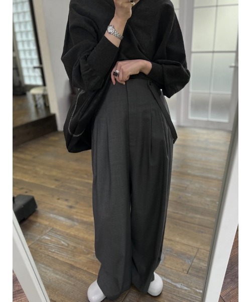 RIM.ARK Super High Waist PTスーパーハイウエストパンツ RIM.ARK ワイドパンツ スラックス パンツ 入学式 入園式 卒業式 Super