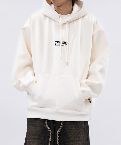 ホワイト/レッド ストライプ パーカー Sサイズ セール】HOMETOWN HOODIE SWEAT PARKA/THRASHER スラッシャーユニ