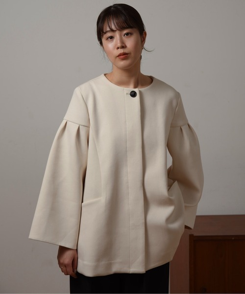 全商品オープニング価格！ ジャケット I_am ノーカラージャケット flare sleeve collar no ジャケット・アウター