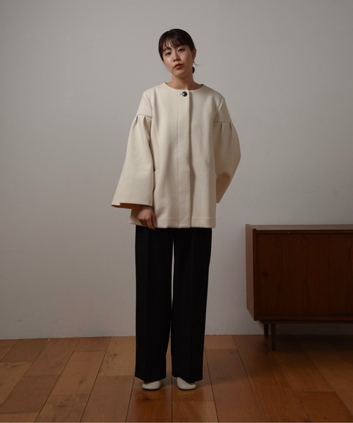 人気商品の中古品・新品・未使用品 no ノーカラージャケット ジャケット I_am collar flare sleeve ジャケット・アウター
