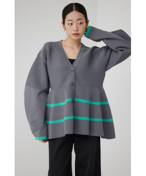 カーディガン 「PLUS」コクーンスリーブペプラムカーディガン レディース PLUS（AZUL BY MOUSSY） カーディガン 「PLUS」コクーンスリーブ