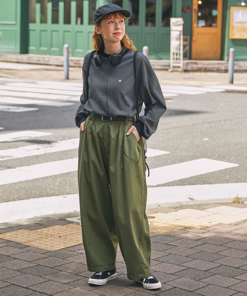 tシャツ ナンバリング刺繍 オーバーサイズ ボーダー ロンTee
