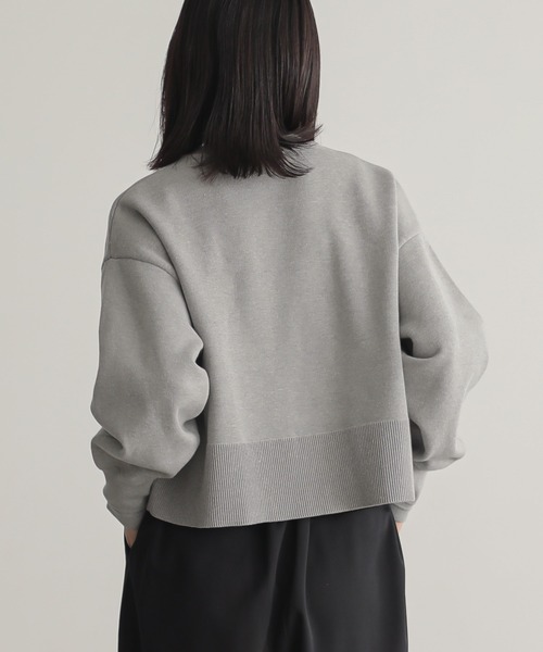 【新品・未使用】yuw ニット オールインワン ブルー F タグ付き 新色追加]メッシュニットプルオーバー【サスティナブル