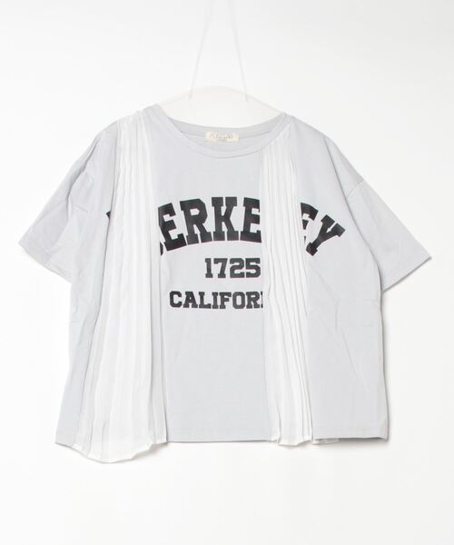 tシャツ 「FONT LAB」プリーツリメイク ロゴTシャツ レディース JETSET SOLO PLUS tシャツ 「FONT LAB」プリーツリメイク ロゴT