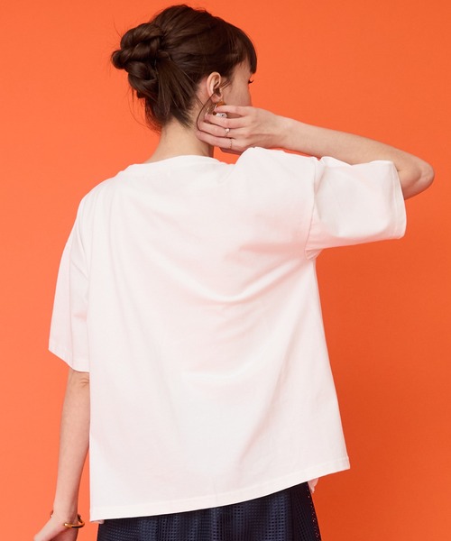 tシャツ 「FONT LAB」プリーツリメイク ロゴTシャツ レディース JETSET SOLO PLUS tシャツ 「FONT LAB」プリーツリメイク ロゴT