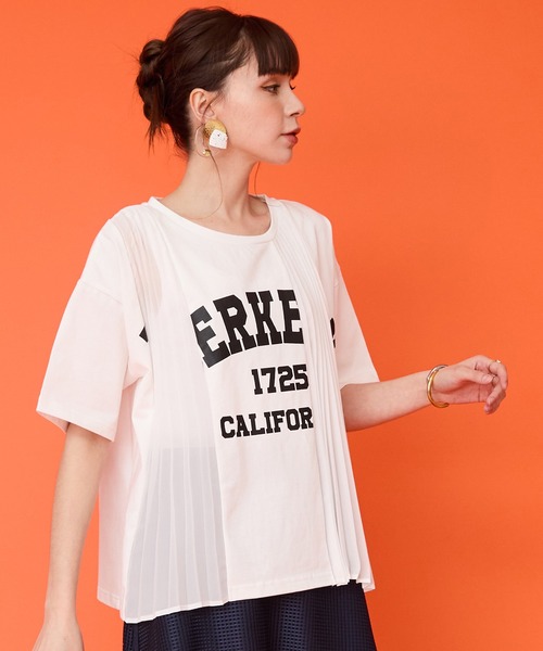 tシャツ 「FONT LAB」プリーツリメイク ロゴTシャツ レディース JETSET SOLO PLUS tシャツ 「FONT LAB」プリーツリメイク ロゴT
