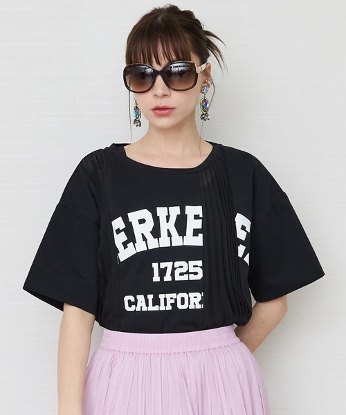 tシャツ 「FONT LAB」プリーツリメイク ロゴTシャツ レディース JETSET SOLO PLUS tシャツ 「FONT LAB」プリーツリメイク ロゴT