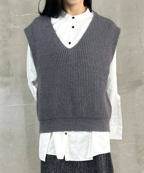 も　ニットベスト Vネック ニットベスト (RELAX FIT) [全3色] – muta Online Store