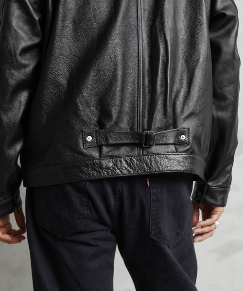 HOUSTON ブルゾン アウター 8215 COW LEATHER TRACK JACKET