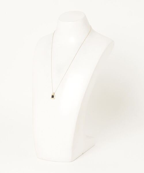 美品Vendome Aoyama K18ブラックカルセドニーネックレス K18イエローゴールド ブラックカルセドニーネックレス