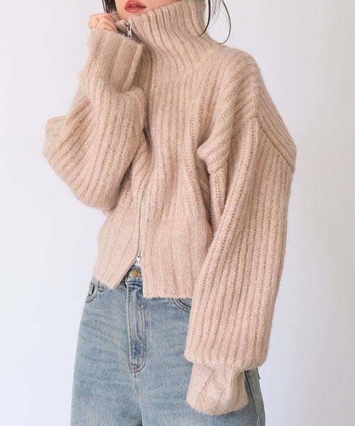 AKTE（アクテ） ニット セーター ダブルジッパーカーディガン