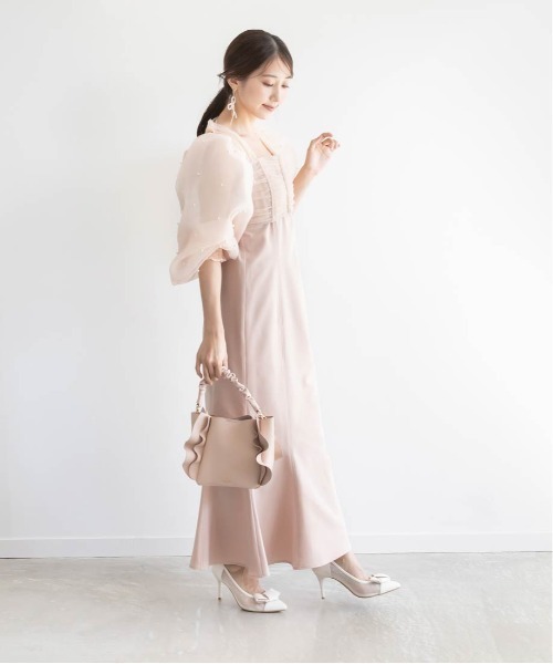 RANDA パールボレロセットワンピース&ストローハット RANDA（ランダ） ワンピース パールボレロセットワンピース : ZOZOTOWN