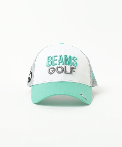 BEAMS GOLF 緑色キャップ BEAMS GOLF キャップ 帽子 ツアートラック 配色メッシュキャップ