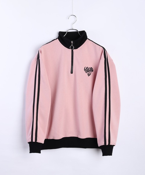 ami　ビッグハート　ハーフジップ　スウェット　トレーナー　ピンク ami ビッグハート ハーフジップ スウェット トレーナー ピンク ami