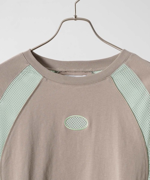 soerte メッシュ切り替えロングスリーブT サイズ3 グレー soerte tシャツ MESH PANEL LONG SLEEVE TEE / メッシュ切り替え