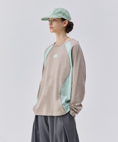 soerte メッシュ切り替えロングスリーブT MESH PANEL LONG SLEEVE TEE / メッシュ切り替えロングスリーブT