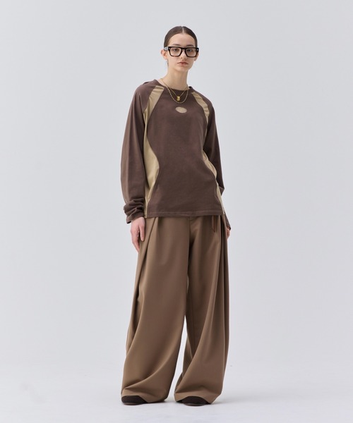 soerte tシャツ MESH PANEL LONG SLEEVE TEE / メッシュ切り替え