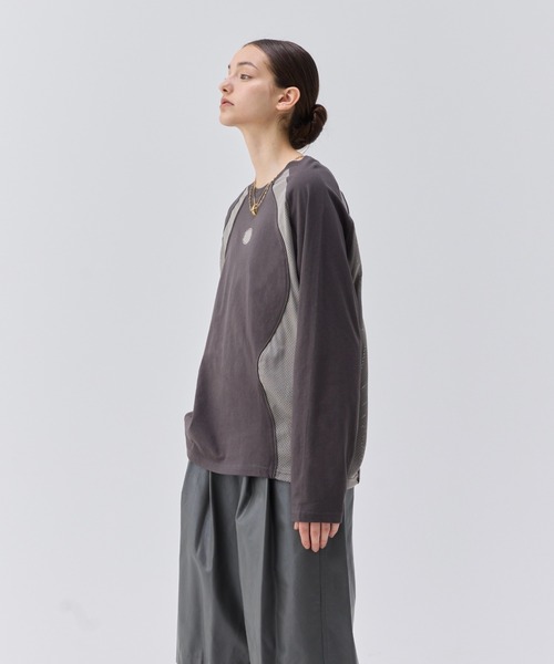 soerte tシャツ MESH PANEL LONG SLEEVE TEE / メッシュ切り替え