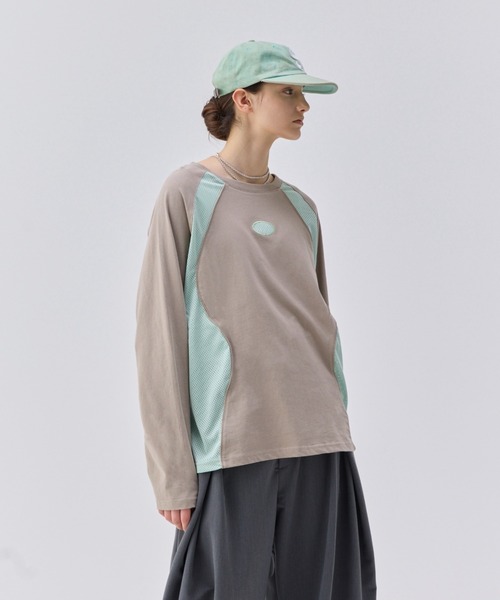 soerte tシャツ MESH PANEL LONG SLEEVE TEE / メッシュ切り替え