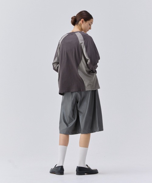 soerte メッシュ切り替えロングスリーブT soerte tシャツ MESH PANEL LONG SLEEVE TEE / メッシュ切り替え
