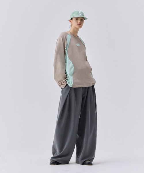 soerte tシャツ MESH PANEL LONG SLEEVE TEE / メッシュ切り替え