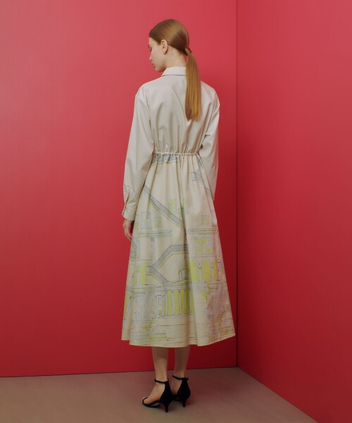 LOULOU WILLOUGHBY サテンフリルシャツワンピース　ワンピース 21241014120_bd01da44d53e60943b
