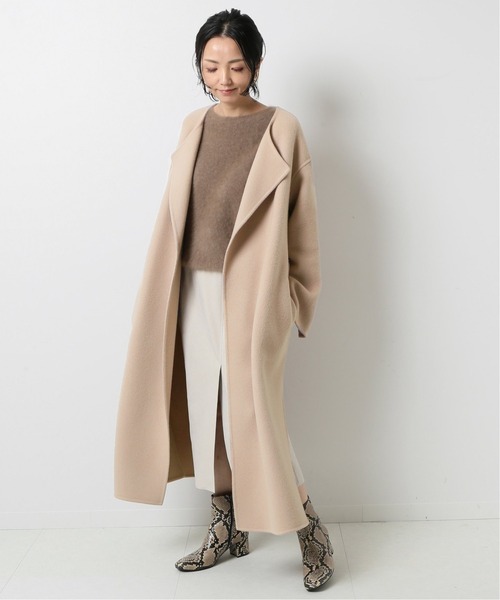 Spick&Span ウールノーカラーロングコート 34 Spick＆Span（スピック アンド スパン） 「Spick & Span」 ノーカラー