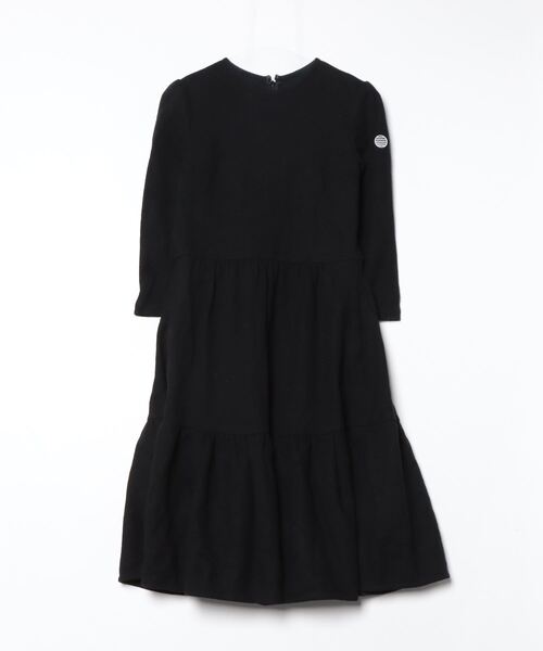 【BORDERS at BALCONY 】黒 ミディ丈 ワンピース36 BORDERS at BALCONY（ボーダーズアットバルコニー） ワンポイント長袖