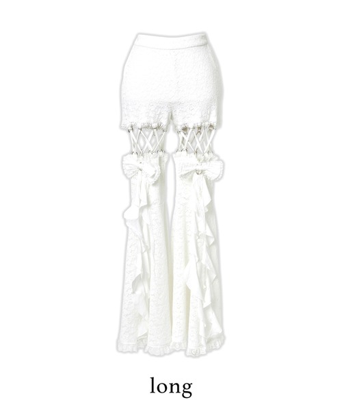 アバンチュウム Open lace up lace flare pants Open lace up lace flare pants – AVENCHUMU （アバンチュウム）