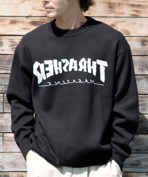 「THRASHER」 長袖ニット M グリーン メンズ_画像5