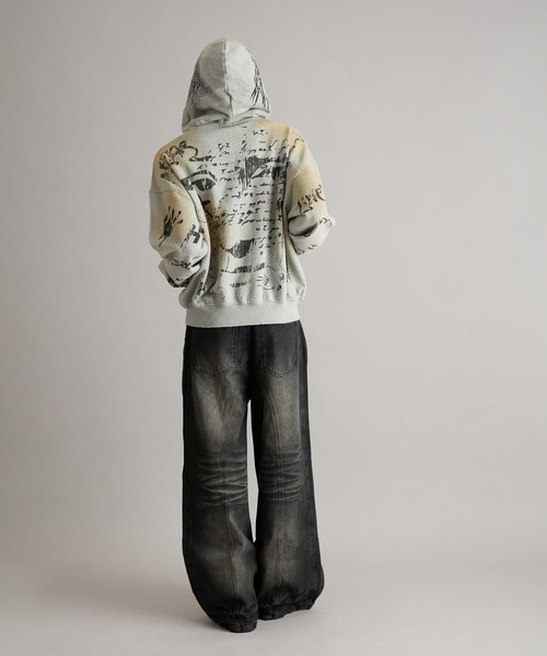 ANDER HUNK パーカー Grafiti Double Zip-up Parker