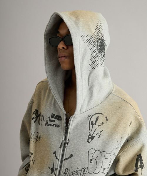ANDER HUNK パーカー Grafiti Double Zip-up Parker