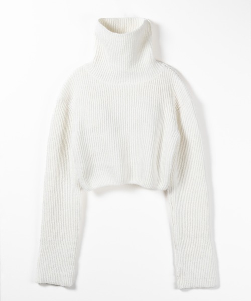 「me+em select」 タートルネックニット FREE レッドパープル レディース_画像2