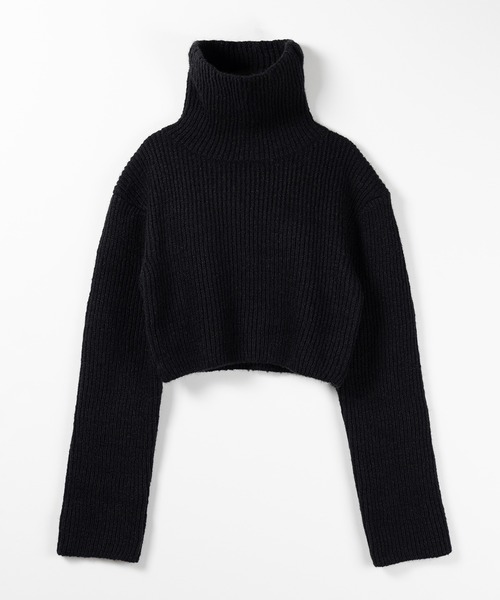 「me+em select」 タートルネックニット FREE レッドパープル レディース_画像3