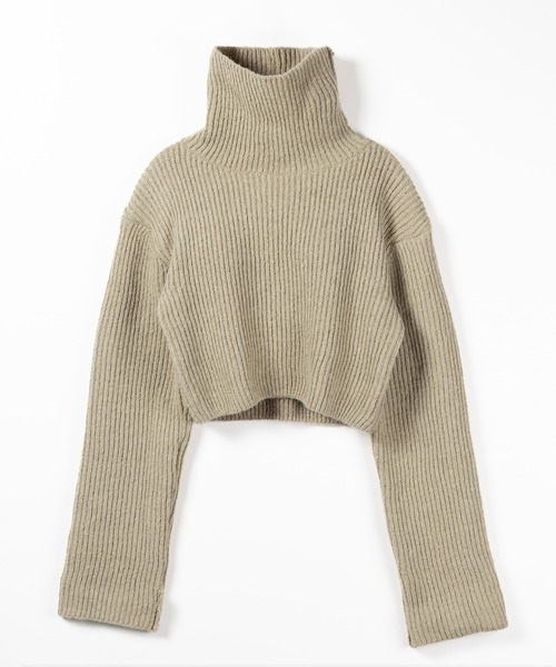 「me+em select」 タートルネックニット FREE レッドパープル レディース_画像4