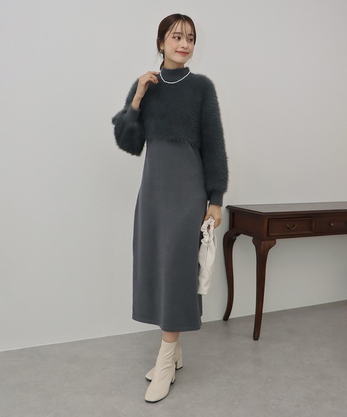 「BLUEEAST」 コンビワンピース LARGE ベージュ レディース_画像9