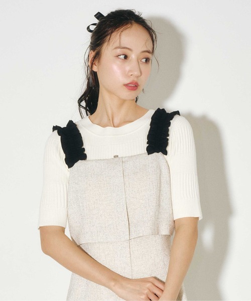 ニット セーター PULL JILL レディース JILL by STUART ニット セーター フリル袖ポロニット レディース