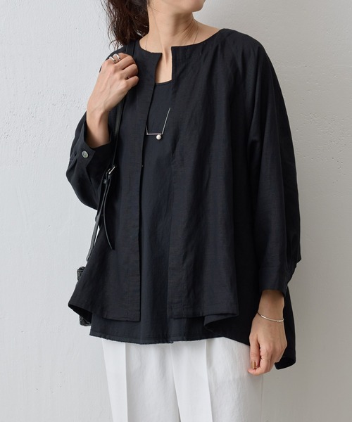 「BEARDSLEY」 7分袖ブラウス FREE グリーン レディース BEARDSLEY 「BEARDSLEY」 7分袖ブラウス FREE グリーン