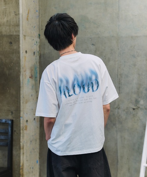 tシャツ ボックスシルエット グランジ風 Y2Kモチーフ 韓国風 バック