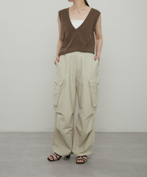 earthy_ カーゴパンツ カーゴパラシュートパンツ レディース