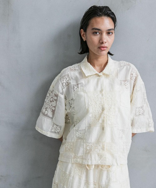 ブラウス シャツ Crincled Shirt レディース crinkle ブラウス シャツ 「別注」crinkle crinkle×UR patchwork